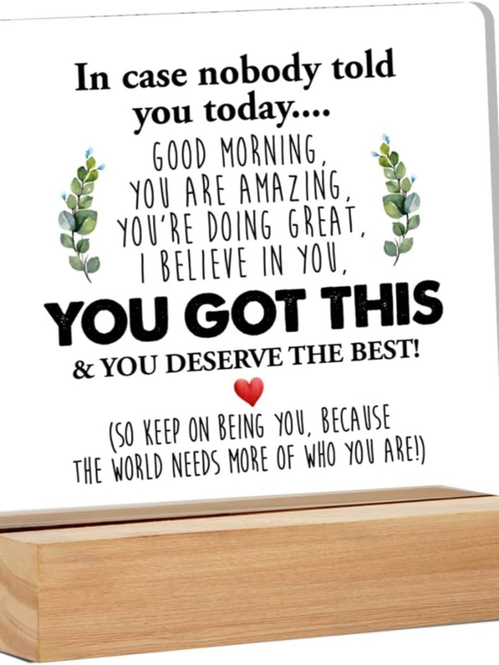 Inspirational Desk Sign - Motivational Quote - Clear Acrylic - 4 x 4 Inches - Mo